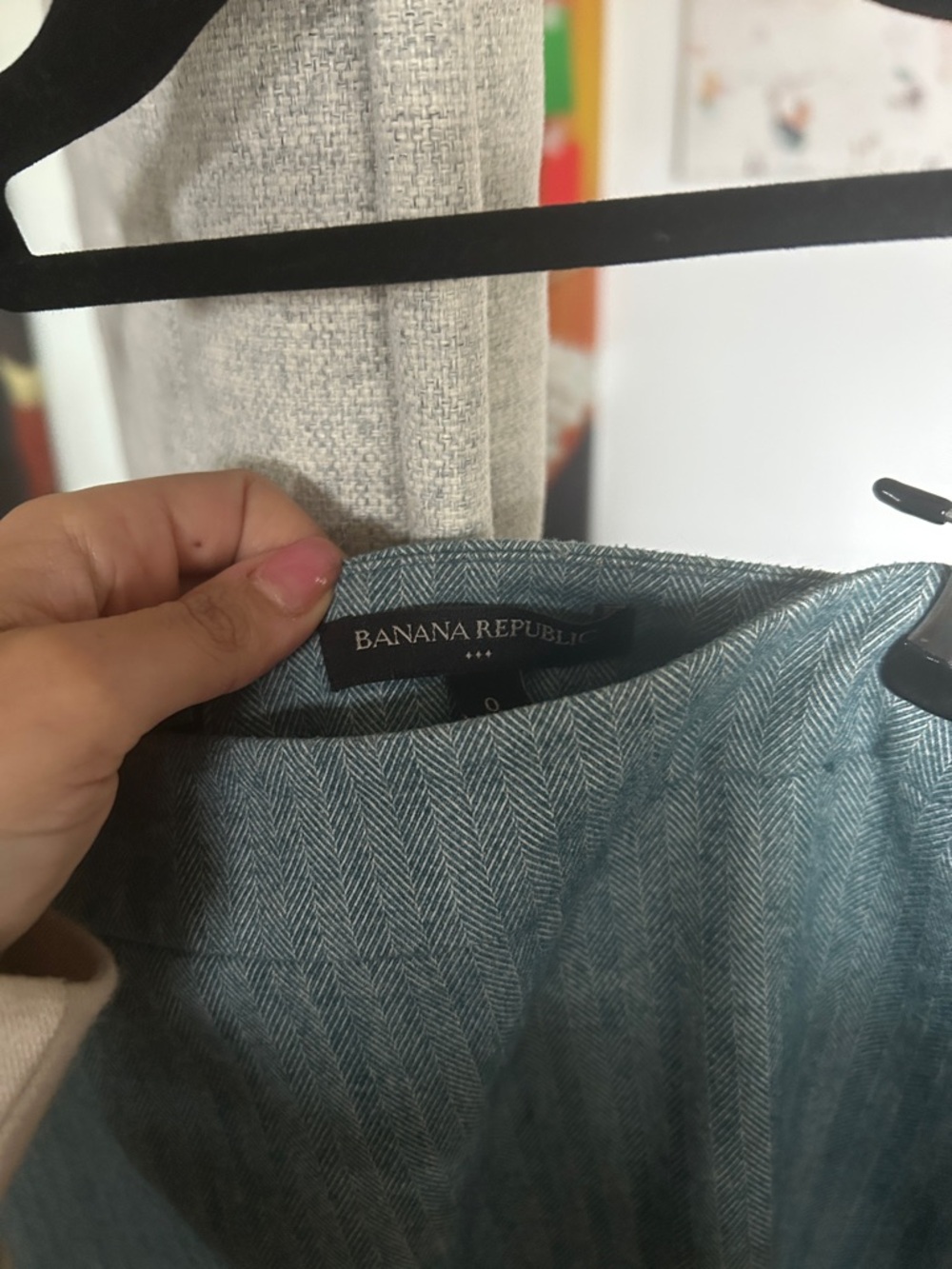 Banana Republic Teal Herringbone Skirt